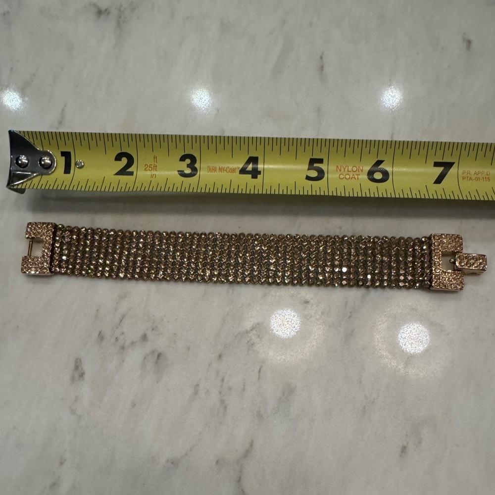 NWOT Swarovski liquid crystal bracelet STUNNING! Citrine look/gold finish fab!
